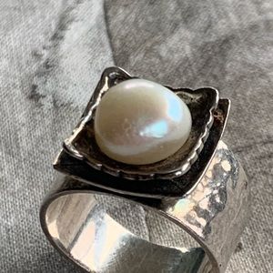 Silpada Hammered Sterling Silver Freshwater pearl